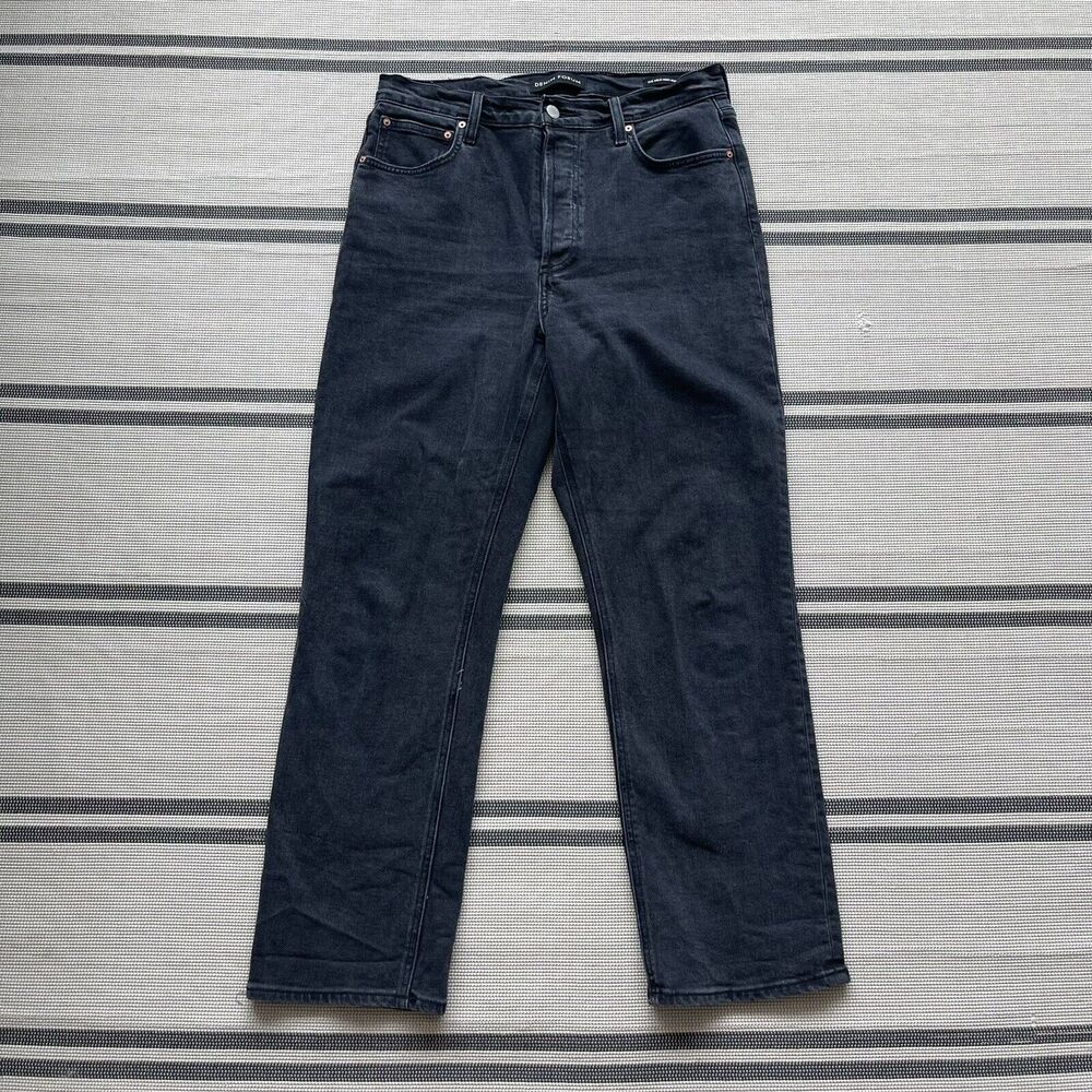 Aritzia Denim Forum The Arlo High Rise Straight Leg Jeans Black Sz 29 28L